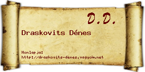 Draskovits Dénes névjegykártya