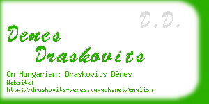 denes draskovits business card